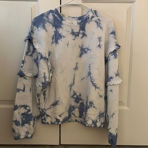 Rebecca Minkoff Blue & White Tie-Dye Sweatshirt